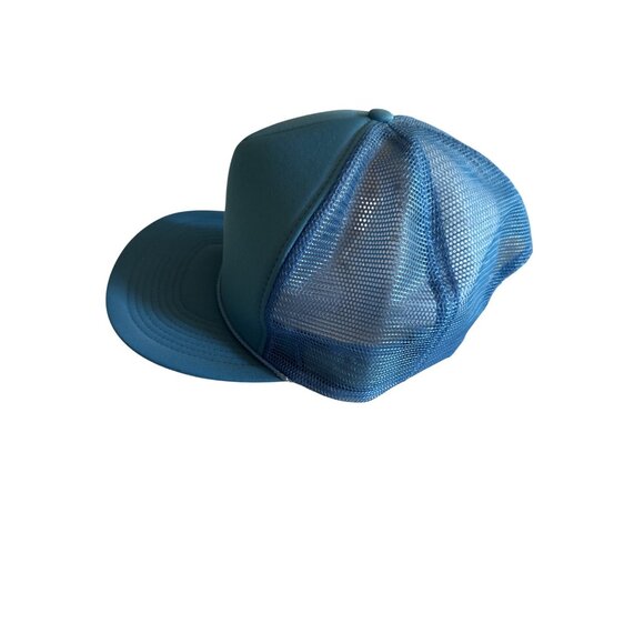 Blue Adult Unisex Mesh Back Trucker Hat With Snapback Closure - Picture 2 of 5
